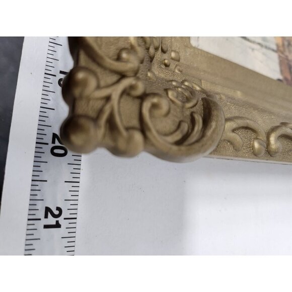 VTG Seascape Wall Art Textured Lithograph Print Mid Century Modern Gold Frame - Picture 4 of 7